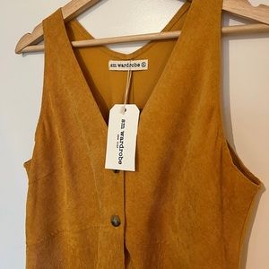 SM wardrobe -XL mustard yellow rib corduroy dress